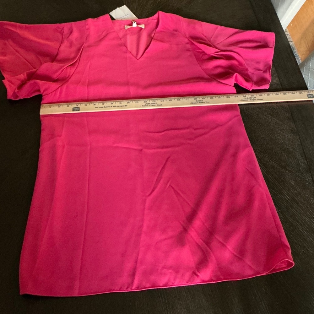 Anna Cate Blair Short Dress XL Beet Pink Flutter Sleeve Shift NWT MSRP $208 - Picture 5 of 11